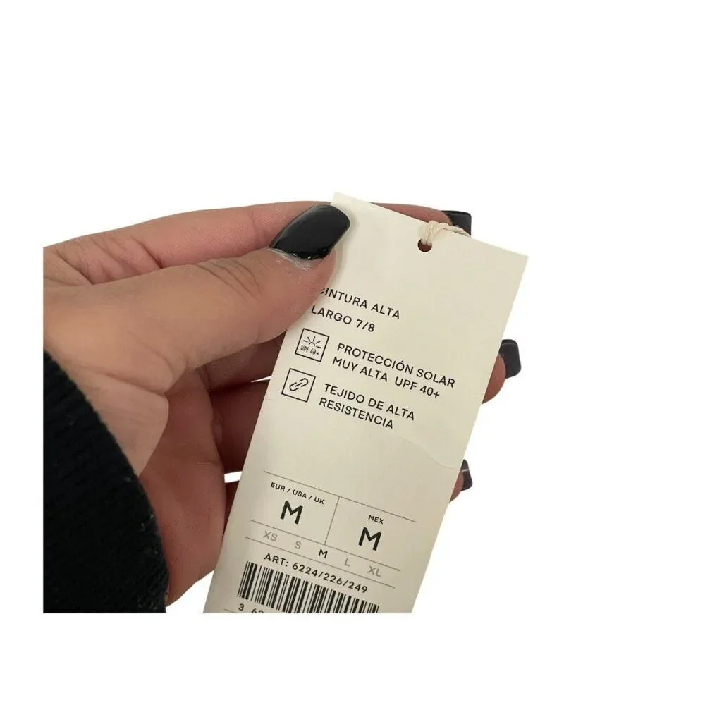 Oysho Womens Leggings Medium M ecru Comfortlux High Rise 7/8 Length 6224/226 NWT